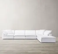 La fabbrica personalizza il divano a nuvola componibile in tessuto di lino bianco ad alta densità del soggiorno