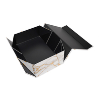 Boîte cadeau pliable magnétique en marbre blanc or avec logo personnalisé et fermeture magnétique cachée, emballage de luxe pour bijoux