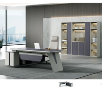 Table de bureau en MDF de forme linéaire, bureau de direction conçu sur mesure