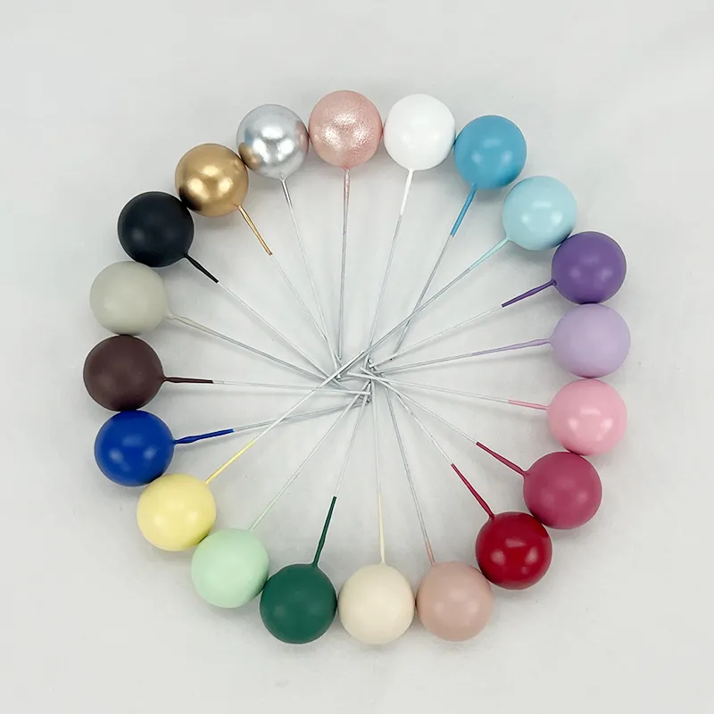 Hot sale wide range size and color cake topper balls for cake decoration