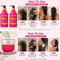 Set de Cuidado Capilar con Keratina, Champú y Acondicionador Reparador para Cabello Seco y Dañado, Control del Frizz, Hidratación Profunda