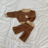 Vente en gros Ensembles de pulls en coton tricoté neutre Colorclock personnalisé pour bébé 100% vêtements tricotés en coton pour bébé