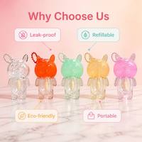 Envase de Brillo Labial Personalizado ISMAN de 4 ml con Forma de Animal de Dibujos Animados, Lindo Envase Transparente con Cadena de Bolitas de Cerdo, Embalaje Cosmético al por Mayor
