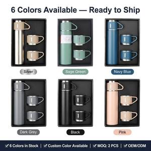 Popular Business 500ml Gift Box Set Portable Business <strong>Cup</strong> Stainless Steel Thermos <strong>Cup</strong> <strong>One</strong> <strong>Cup</strong> Flasks Water Bottle With 3 Lids - Product Image 1