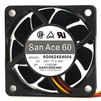 SANYO 9G0624S4004 DC24V 0.34A 60*60*25MM 6025 6CM Bantalan Bola Asli 4-kawat Kontrol Suhu Listrik Plastik Tanpa Sikat