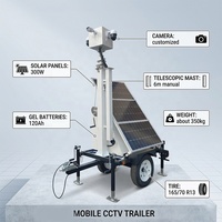 Système de caméra de sécurité mobile sur remorque, alimenté par énergie solaire, certifié CE, pour les chantiers de construction, les mines, les parkings