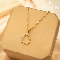 Collier avec pendentif en forme de cœur, fleur, zircon et perle en acier inoxydable plaqué or 18 carats résistant au ternissement, bijoux personnalisés OEM pour femmes