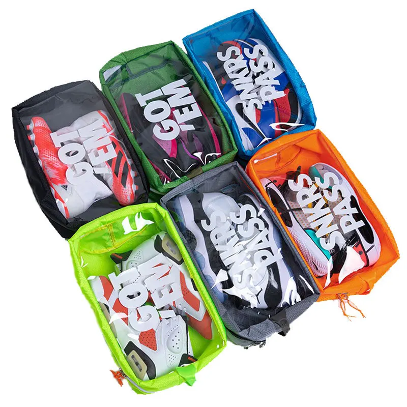 Reflective shoe bag custom sneaker storage bags for traveling with shoe set zipper