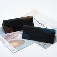 Estuche para Gafas Minimalista y Moderno, Caja de Almacenamiento Plegable con Diseño de Anillo Anual y Triángulo, Universal, Portátil, Antipresión, Forma Rectangular
