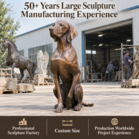 Sculpture de chien réaliste en bronze, moulée à la cire perdue, statue animale personnalisée, décoration extérieure durable pour jardin, cour, entrée d'hôtel