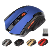 Souris de Jeu Mécanique Sans Fil 2,4 GHz, Récepteur USB, 6 Boutons, 1600 DPI, Ergonomique pour Gauchers, pour Ordinateurs Portables Mac et ESports