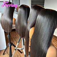 Peluca sin pegamento de cabello liso vietnamita SDD, peluca de encaje HD al por mayor, peluca de cabello humano vietnamita súper doblemente estirado con encaje frontal