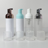 Botella Redonda de PET Plástico Negro Mate de 100ml 120ml con Bomba de Espuma, Envase Personalizado para Limpiador Facial y Champú