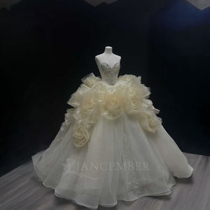 Jancember NT39 Stylish Sweetheart Vintage Empire Ball Gown <b>Wedding</b> <b>Dress</b> With 3d Flower - Product Image 2
