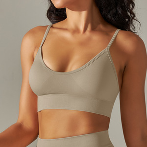 Factory Workout Clothes Girl's Seamless Yoga Shorts &amp; Breathable Sport Bra Sexy <strong>Crossed</strong> Back <strong>Tops</strong> From China - Product Image 6