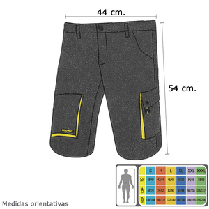 Pantalon de travail gris/jaune, court, taille 46/48 L - Product Image 4