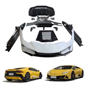 Runde fibra de carbono para <span class=keywords><strong>Lamborghini</strong></span> Huracan LP580 610 actualización EVO estilo cuerpo Kit parachoques delantero Spoiler difusor trasero tubo de escape - Product Image 1