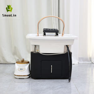 Système de lavage de tête tout-en-un traditionnel en acrylique pour salon de beauté, portable, pour salon de coiffure, avec connexion de tuyau d'eau - Product Image 5