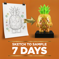 Op maat gemaakte hars ananasfiguren tropische fruitfiguren blind box designer speelgoed OEM fabrikant