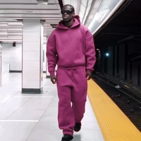 Ensemble de survêtement en coton surdimensionné 2 pièces pour hommes, style streetwear personnalisé, avec sweat à capuche et pantalon de jogging, grande taille, haute qualité