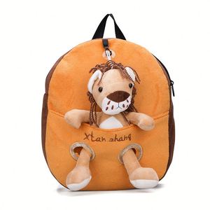 Custom Cartoon Cute Lion Plush Kids <b>Backpack</b> Detachable Stuffed Animal <b>Toddler</b> <b>Backpack</b> for Preschool Boys Girls - Product Image 1