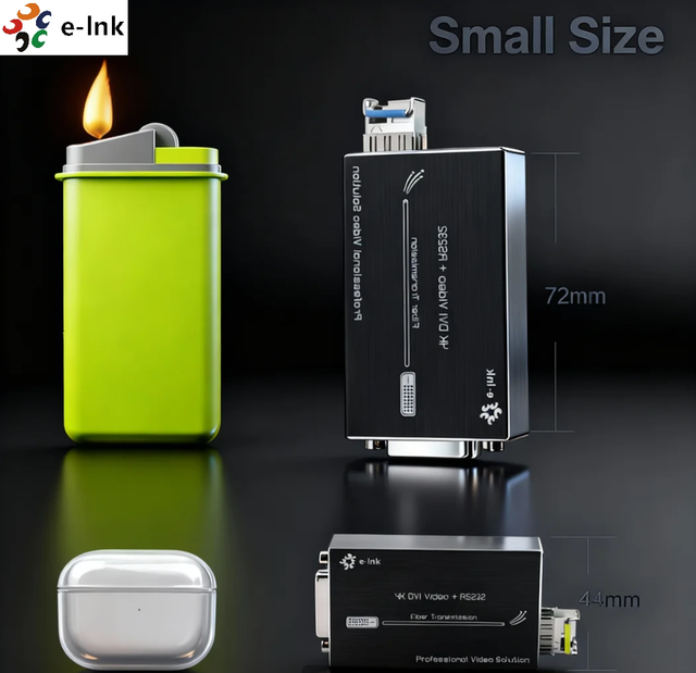Mini 4K DVI Fiber Optic Extender with Stereo Audio up to 80km Long Distance Converter for Conference and Display Systems