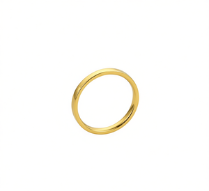 Anillo Sencillo de Oro de 9K Chapado en Oro, Estilo Clásico, Unisex, para Uso Diario, Regalo, Sin Piedras - Product Image 1