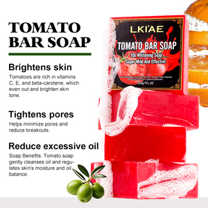 Jabón de Tomate LKIAE con <span class=keywords><strong>Glicerina</strong></span> <span class=keywords><strong>Vegetal</strong></span>, Vegano, <span class=keywords><strong>para</strong></span> el Cuidado de la Piel, Ultra Aclarante, Natural, Blanqueador <span class=keywords><strong>para</strong></span> Manchas Oscuras - Product Image 4