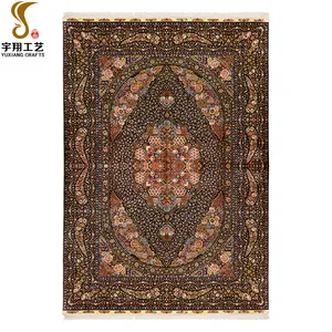 YUXIANG 6'X9' Hand Knotted Pure Silk Rug Luxury Handmade Silk Carpet Vintage Classic Nain Traditional Handmade Carpetde He