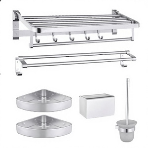Calentador Eléctrico Plegable <span class=keywords><strong>de</strong></span> Aluminio con Acabado Cromado, Diseño Espacial, Doble Capa, Moderno, Juego <span class=keywords><strong>de</strong></span> Accesorios para Baño, <span class=keywords><strong>Toallero</strong></span> AMD Studio - Product Image 2