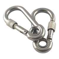 Mousqueton DIN 5299 en acier inoxydable galvanisé zingué avec œillet rond et barillet de verrouillage à vis, emballé