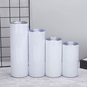 Gobelet isotherme blanc droit de 20 oz en acier inoxydable vierge pour sublimation, avec couvercle et paille, idéal pour les voyages - Product Image 2