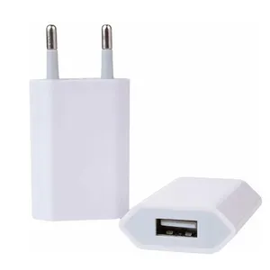 Wholesale 5V 1A EU/US Plug 5W USB Wall AC Power Adapter Travel USB Charger Cube fast phone Mobile Phone Charger