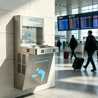 Distributeur d'eau en acier inoxydable mural avec filtre à eau, eau pure et froide, pour hôpital et clinique