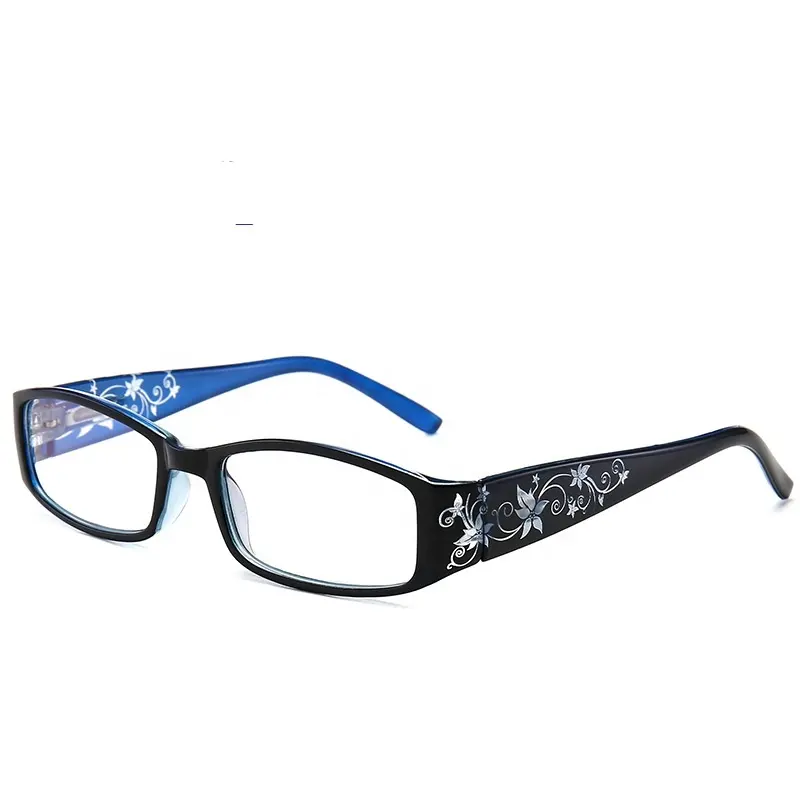 Stock Reading Glasses New Fashion Trend Anti Blue Ray High Definition Floral Vision Reading Glasses For The Elderly
