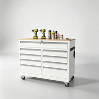 Gabinete de Almacenamiento de Herramientas Rodante de Metal Negro Industrial, Caja de Herramientas con Cerradura para Mecánicos, para Taller
