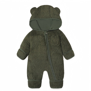 <span class=keywords><strong>Combinaison</strong></span> à capuche pour enfants, style européen et américain, été, <span class=keywords><strong>ours</strong></span>, fermeture éclair, couleur unie, vêtements d'escalade, nouveau-né, coton Shu, laine - Product Image 6