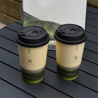 Gobelets à café et thé au lait jetables biodégradables en papier kraft à double paroi, personnalisables FUN+, calibre 90, 16 oz, impression couleur CMYK