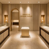 Vitrine d'exposition de bijoux en verre éclairée par LED sur mesure pour bijouterie, musée, exposition, vente en gros