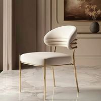 Chaise de salle à manger moderne en velours, design de luxe, cadre métallique convertible, beige, pour hôtel, maison, bureau – Qualité OE HOME, prix abordable