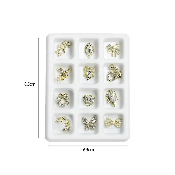 Nouveauté, breloques 3D en alliage de diamant strass pour ongles, bijoux de luxe papillon doré et argenté, 20 pièces