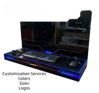 Étagère de présentation de clavier en acrylique noir au design moderne avec éclairage LED, présentoir de bureau en plexiglas pour magasin d'électronique