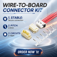 Connecteur SMT DIP à pas de 2,0 mm, équivalent MX2.0 DuraClik KR2017, 2-15 circuits, connecteur vertical à angle droit