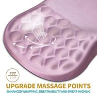 Tapis de souris ergonomique en mousse à mémoire de forme, base antidérapante en PU, accessoire de bureau PC – Support de poignet massant, soulagement de la douleur, anti-rayures, résistant à l'eau