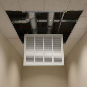 Grille d'aération 20 x 20 pouces, filtre de retour de conduit, montage au plafond, plastique, design carré minimaliste pour systèmes de climatisation - Product Image 2