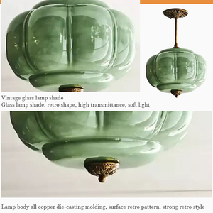 Pumpkin Glass Molding Shape Hanging Lighting Home Cafe Living Room E26 E27 Chandelier Light - Product Image 4