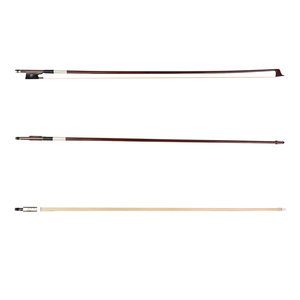 Archet de violon NAOMI taille 4/4 en bois de brésil, manche rond, grenouille en ébène avec poignée en peau de lézard et crin de cheval de Mongolie - Product Image 6