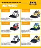 Minicargador de dirección deslizante con motor de 23hp/25hp con cargador de dirección deslizante de cubo 4 en 1