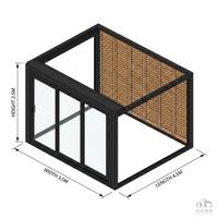 Pergola motorisée moderne en aluminium économique avec lames orientables, protection UV UPF 50+, imperméable et écologique pour balcon, jardin et terrasse extérieure