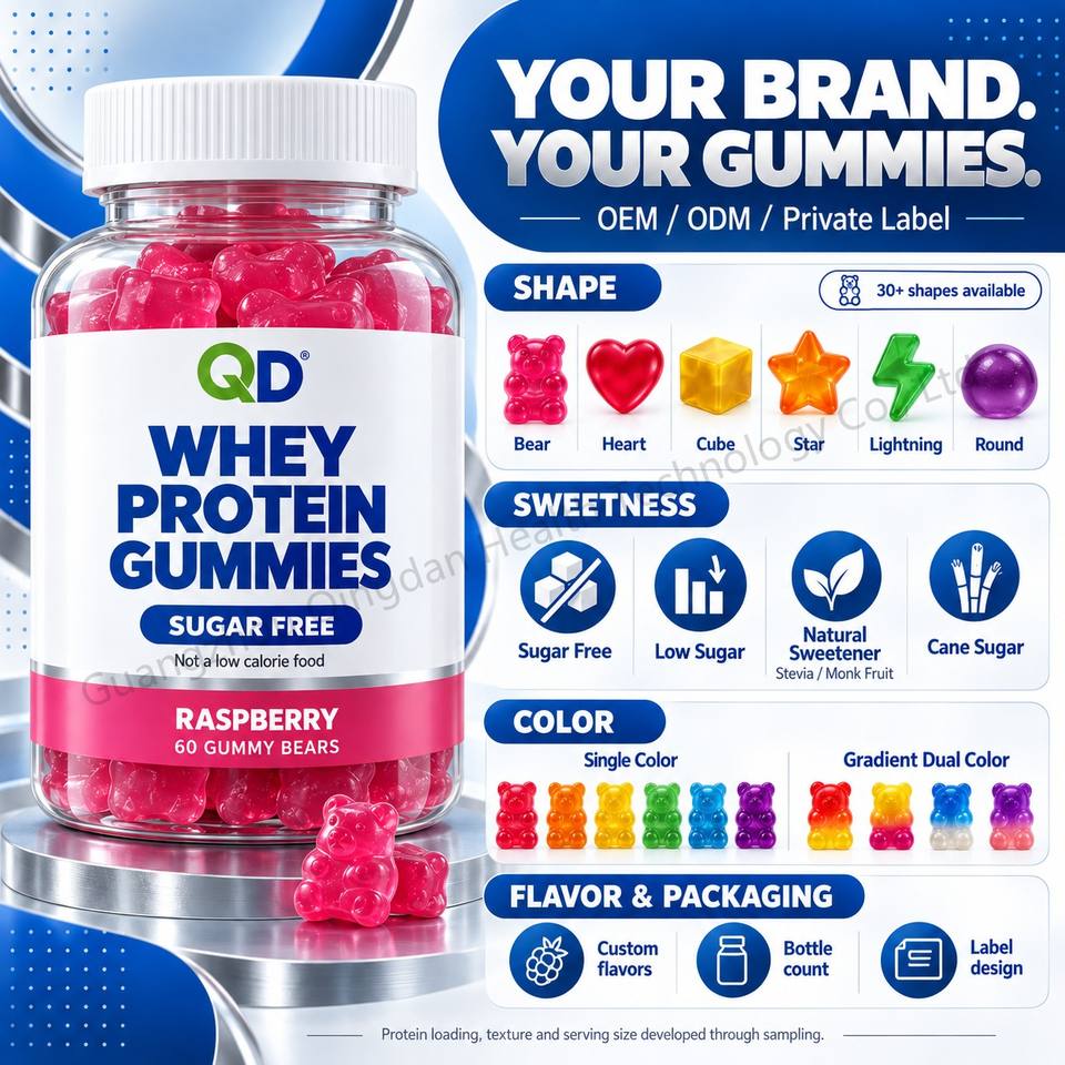 Custom Haccp Labels Sugar Free Whey Protein Gummies Gummy Bears OEM ODM Private Label ...